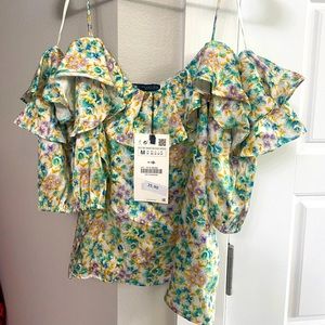 Zara Floral Silk Top